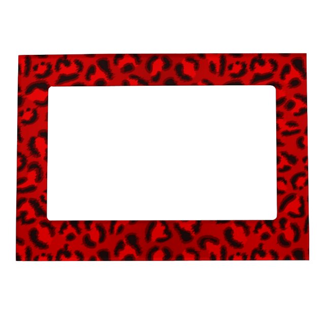Pink leopard texture pattern. magnetic picture frame (Front)