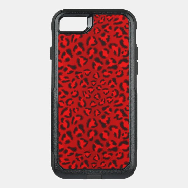 Pink leopard texture pattern. otterbox iPhone case (Back)