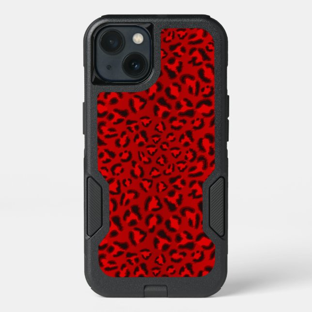 Pink leopard texture pattern. otterbox iPhone case (Back)