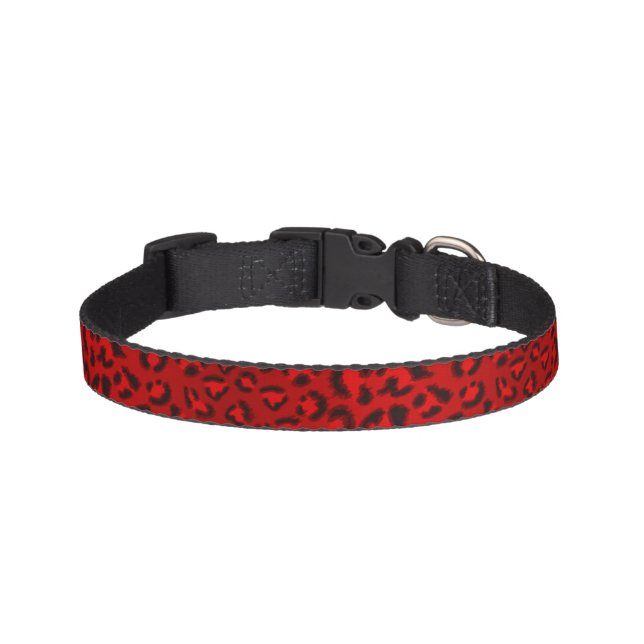 Pink leopard texture pattern. pet collar (Front)