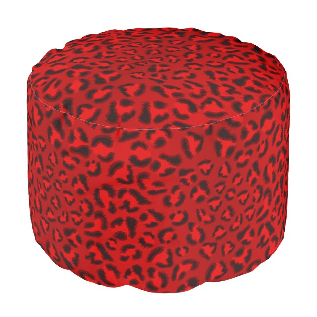 Pink leopard texture pattern. pouf (Angled Front)