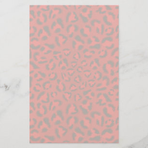 Pink leopard texture pattern. stationery