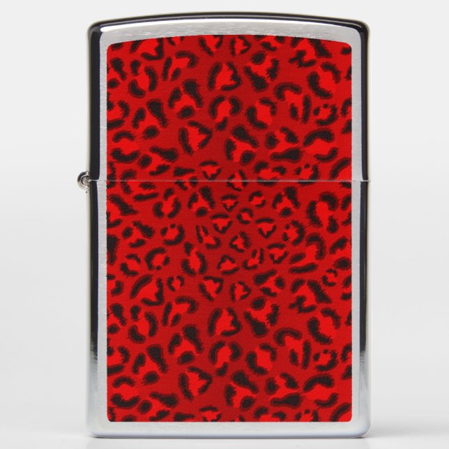 Pink leopard texture pattern. zippo lighter (Front)