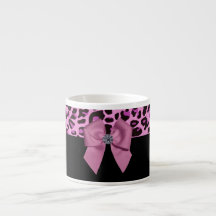 Pink Leopard with Bow and Diamond