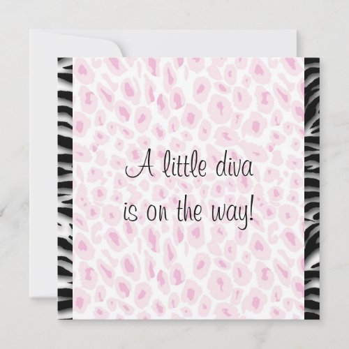 Pink Leopard Zebra Baby Girl Shower Personalized Invites