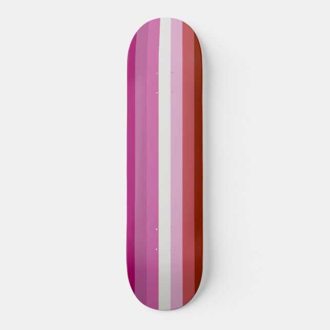 Pink Lesbian Pride Flag Skateboard (Front)