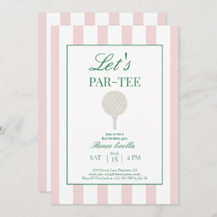 Pink Let’s Par-Tee Golf First Birthday Invitation
