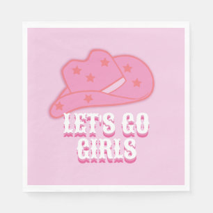 Pink Let's Go Girls Cowboy Hat Rodeo Napkins