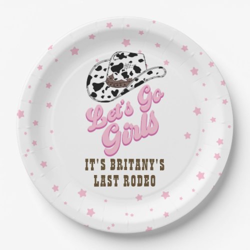 Pink Lets Go Girls Nashville Cowgirl Bachelorette Paper Plates