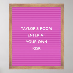Pink Letter Board Sign Custom Message Poster