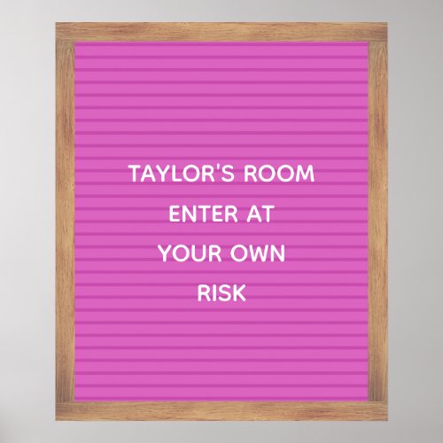 Pink Letter Board Sign Custom Message Poster