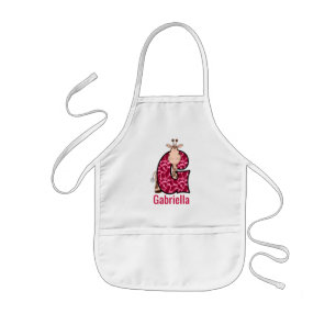 Pink Letter G Monogrammed Giraffe Childrens Kids' Apron
