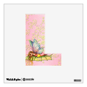Pink Letter L Fairy Wall Decal for L Names