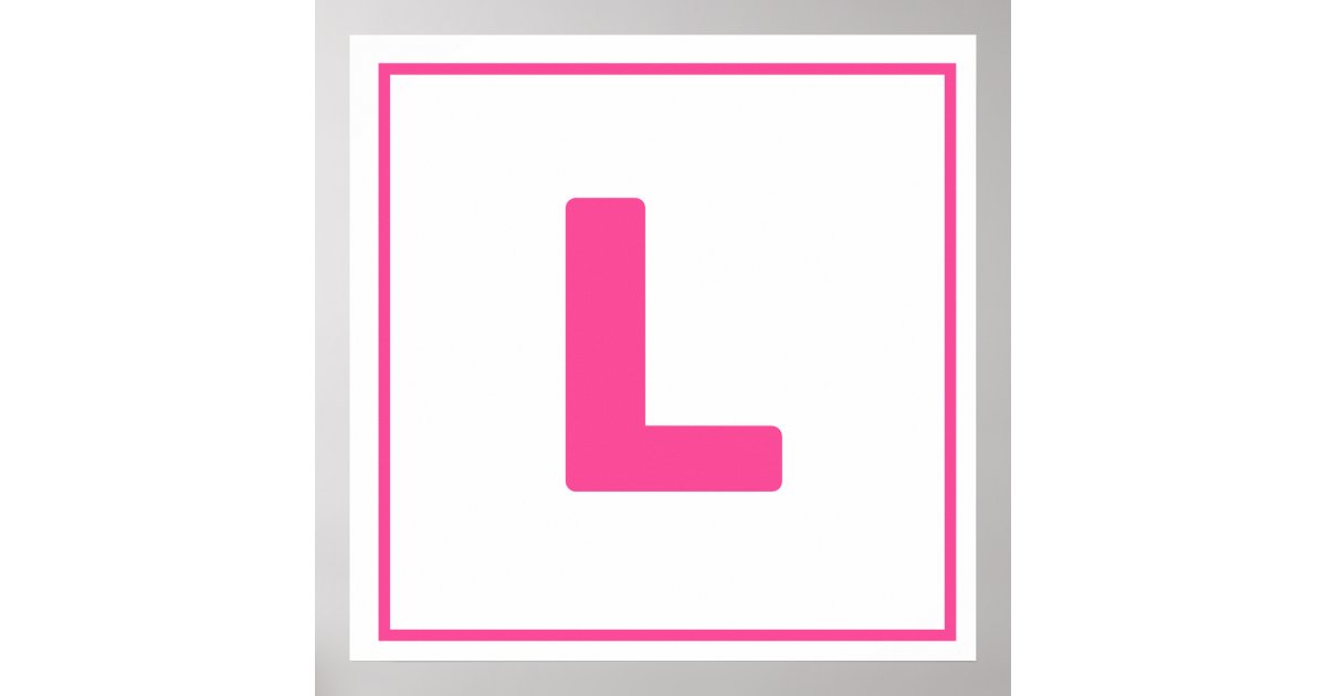 Pink Letter L | Sticker