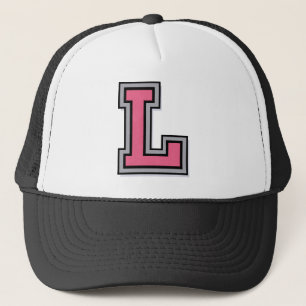 Pink Letter 'L' Trucker Hat