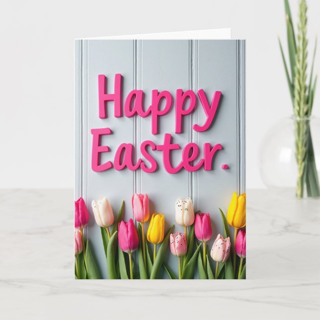 Pink Letter Spring Floral Card (Front)