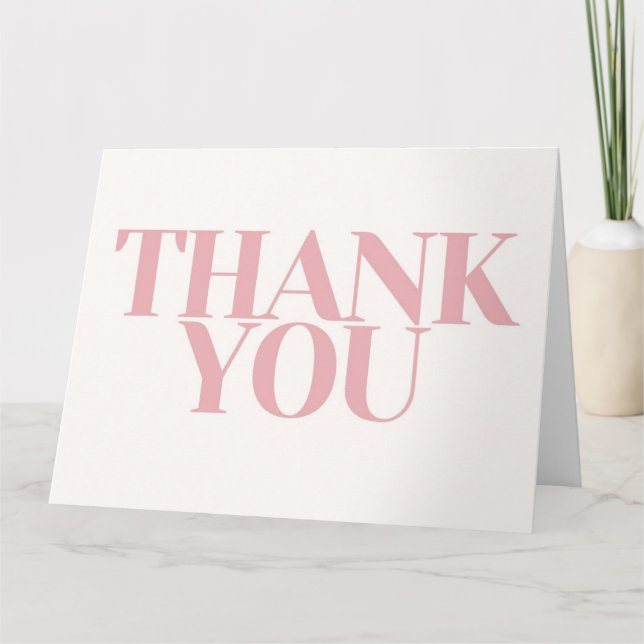 Pink letter thank you card (Front)