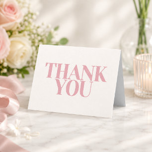 Pink letter thank you card