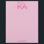 Pink Letterhead<br><div class="desc">A minimalist monogrammed design in pink and red. The text includes name,  address,  phone,  and email. Easily personalized and edited.</div>
