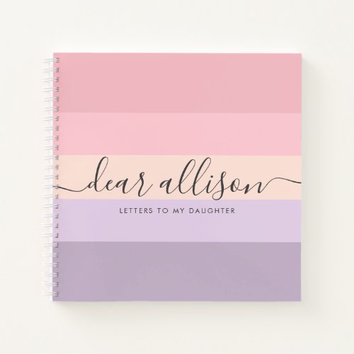 Pink Letters to My Daughter Keepsake Memory Notebook