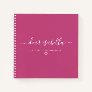 Pink Letters to My Daughter Keepsake Memory Notebook