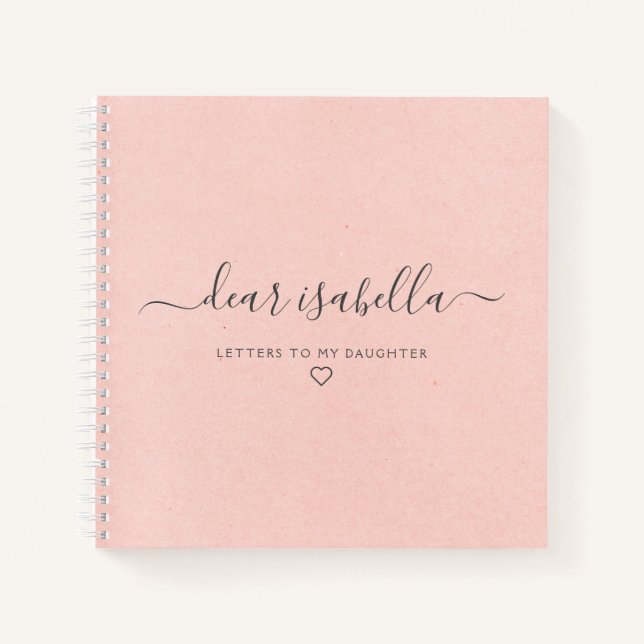 Pink Letters to My Daughter Keepsake Memory Notebook (Front)