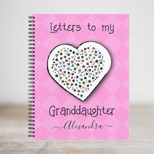 Pink Letters to my Granddaughter Personalized Notebook
