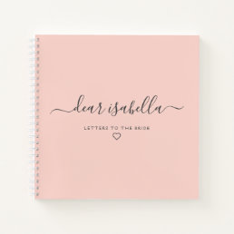 Pink Letters to the Bride Keepsake Memory Notebook