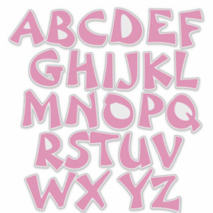 Pink Letters Transparent Alphabet Wall Sticker