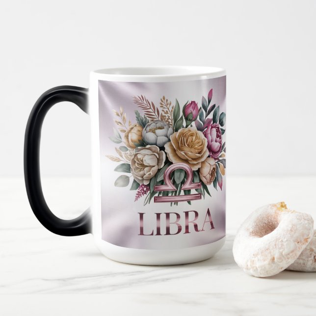 Pink Libra Glyph Lavender Morphing Mug (With Donut)