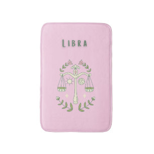 Pink Libra, zodiac, star sign Bath Mat