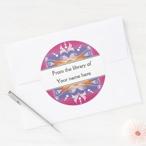Pink Library Bookplate | Zazzle