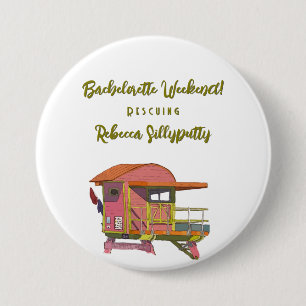 Pink Lifeguard Vibes Bachelorette Weekend Button
