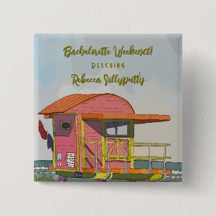 Pink Lifeguard Vibes Bachelorette Weekend Button