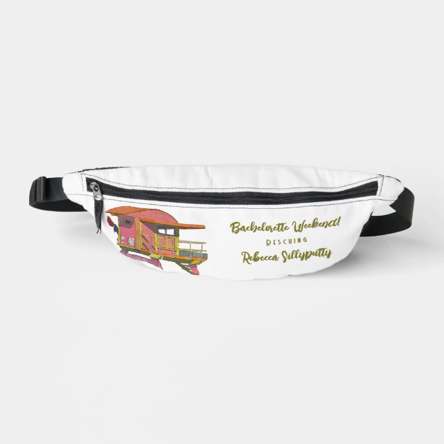 Pink Lifeguard Vibes Bachelorette Weekend Fanny Pack (Front)