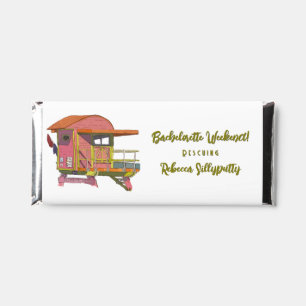 Pink Lifeguard Vibes Bachelorette Weekend Hershey Bar Favors