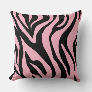 Pink/Light Beige Tiger Print Reversible Pillow