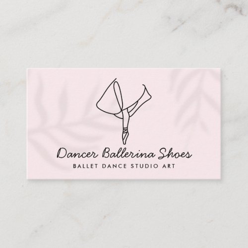 Pink Light Dancer with Ballerina Shoes and Skirt Business Card