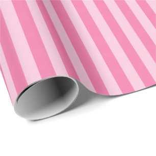 Pink & Light Pink Stripes Wrapping Paper