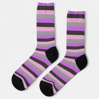 Pink, Light Purple and Gray Socks