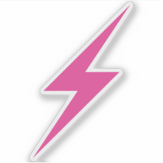 Pink Lightning Bolt Of Feminism Sticker