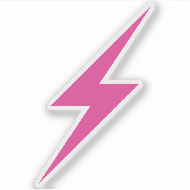 Pink Lightning Bolt Of Feminism Sticker (Front)