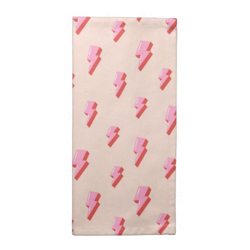 Pink Lightning Bolt Pattern Cloth Napkin