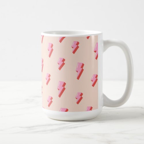 Pink Lightning Bolt Pattern Coffee Mug