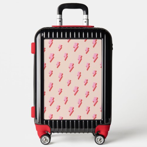 Pink Lightning Bolt Pattern Luggage