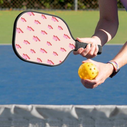 Pink Lightning Bolt Pattern Pickleball Paddle