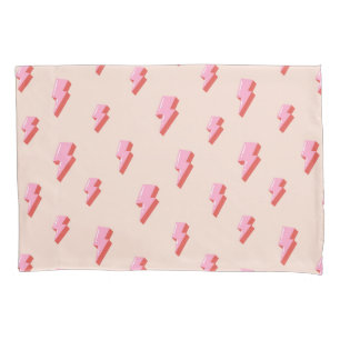 Pink Lightning Bolt Pattern Pillow Case