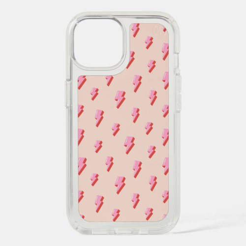 Pink Lightning Bolt Pattern iPhone 15 Case