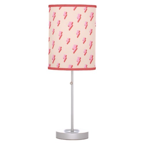 Pink Lightning Bolt Pattern Table Lamp