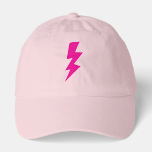 Pink lightning bolt thunder strike flash logo hat